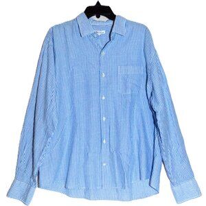 Peter Millar Men’s XL Blue & White Pinstripe Lightweight Button-Down Shirt